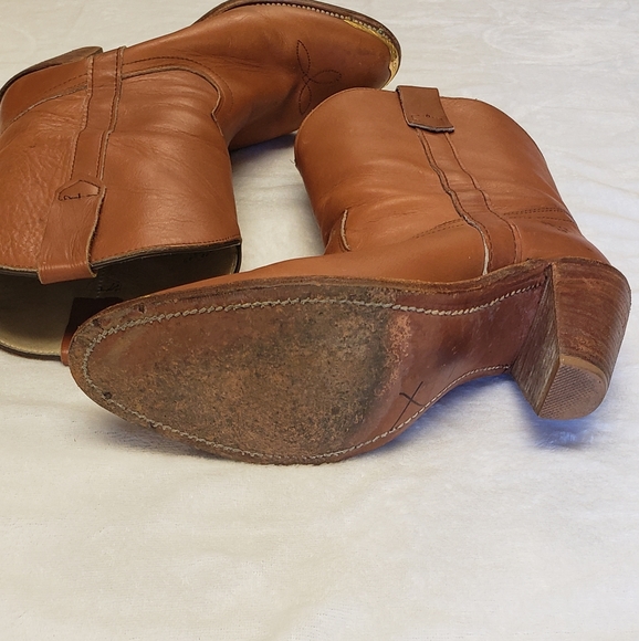Vintage Frye USA Made Leather Cowboy Boots Size 10 - Picture 5 of 11